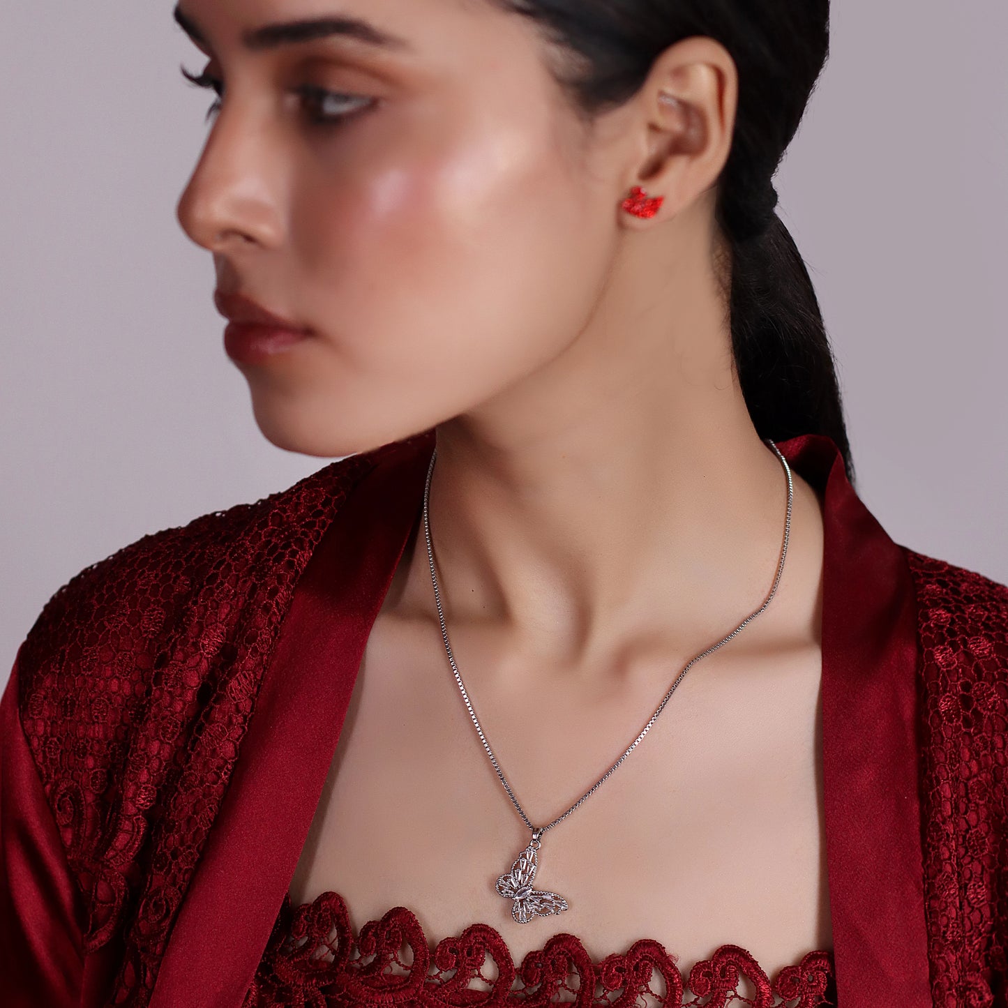 Graceful Butterfly Pendant with Chain - Symbol of Transformation & Freedom