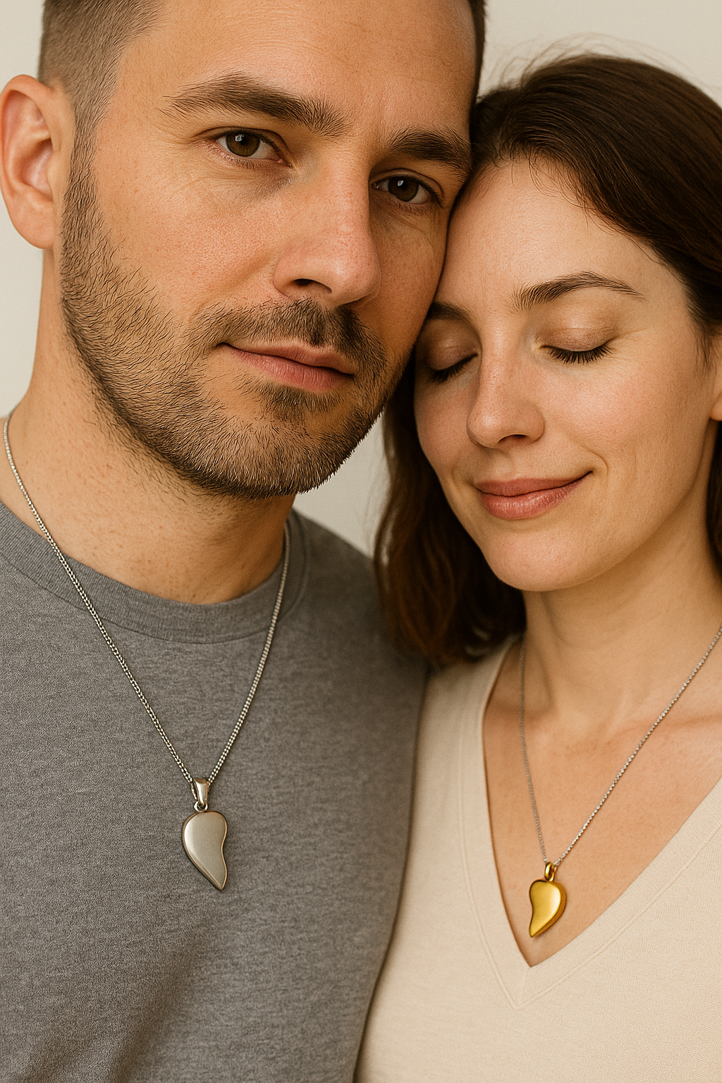 Magnetic Hearts – Inter connect Couple heart Pendant