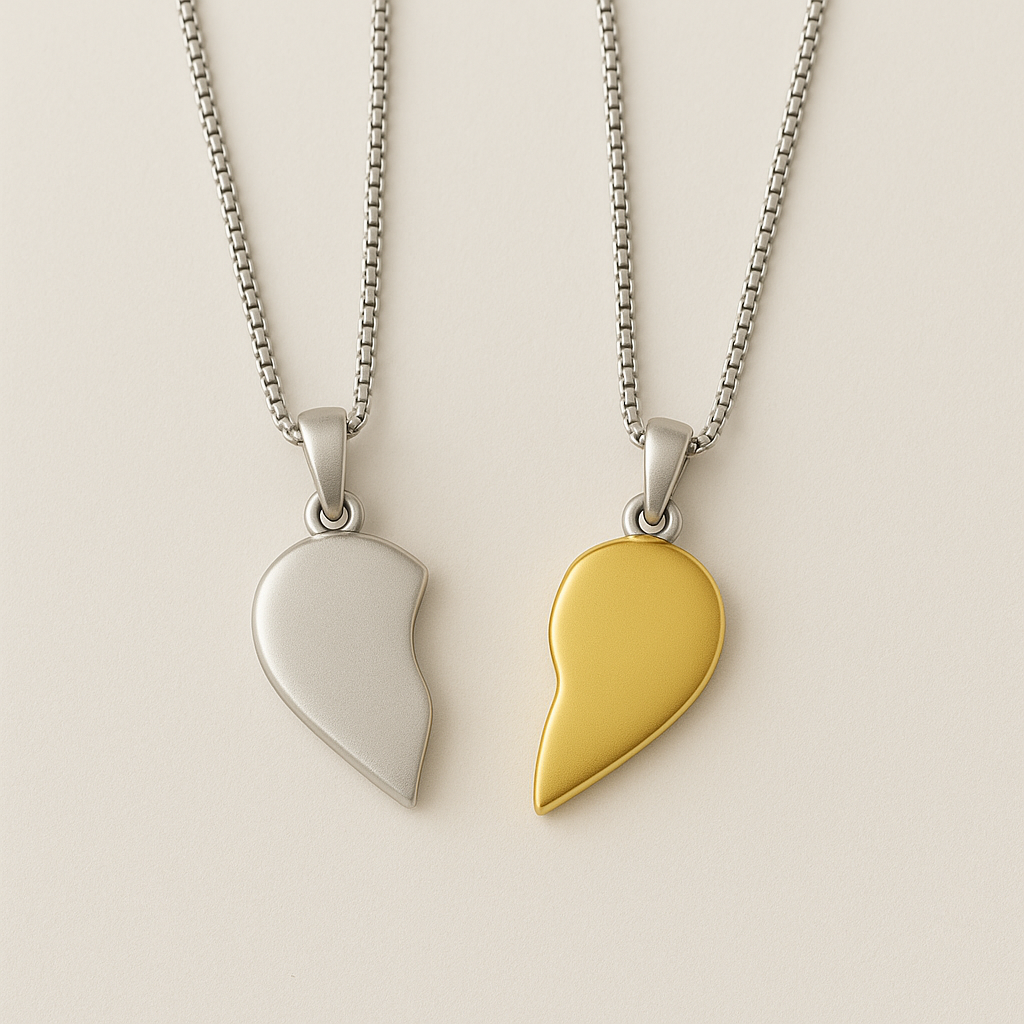 Magnetic Hearts – Inter connect Couple heart Pendant