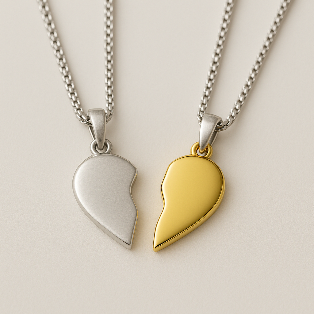 Magnetic Hearts – Inter connect Couple heart Pendant