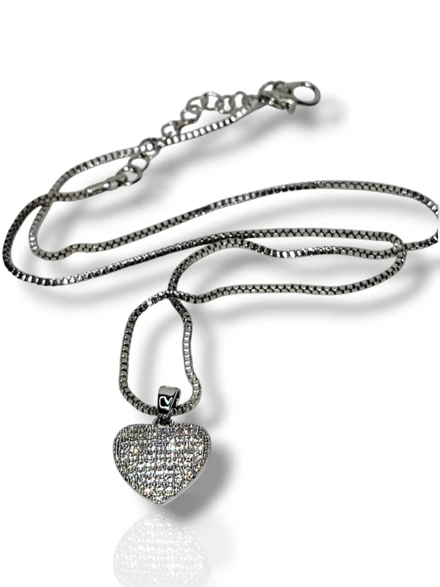 Elegant Silver Heart Pendant with Chain - Timeless Charm & Love