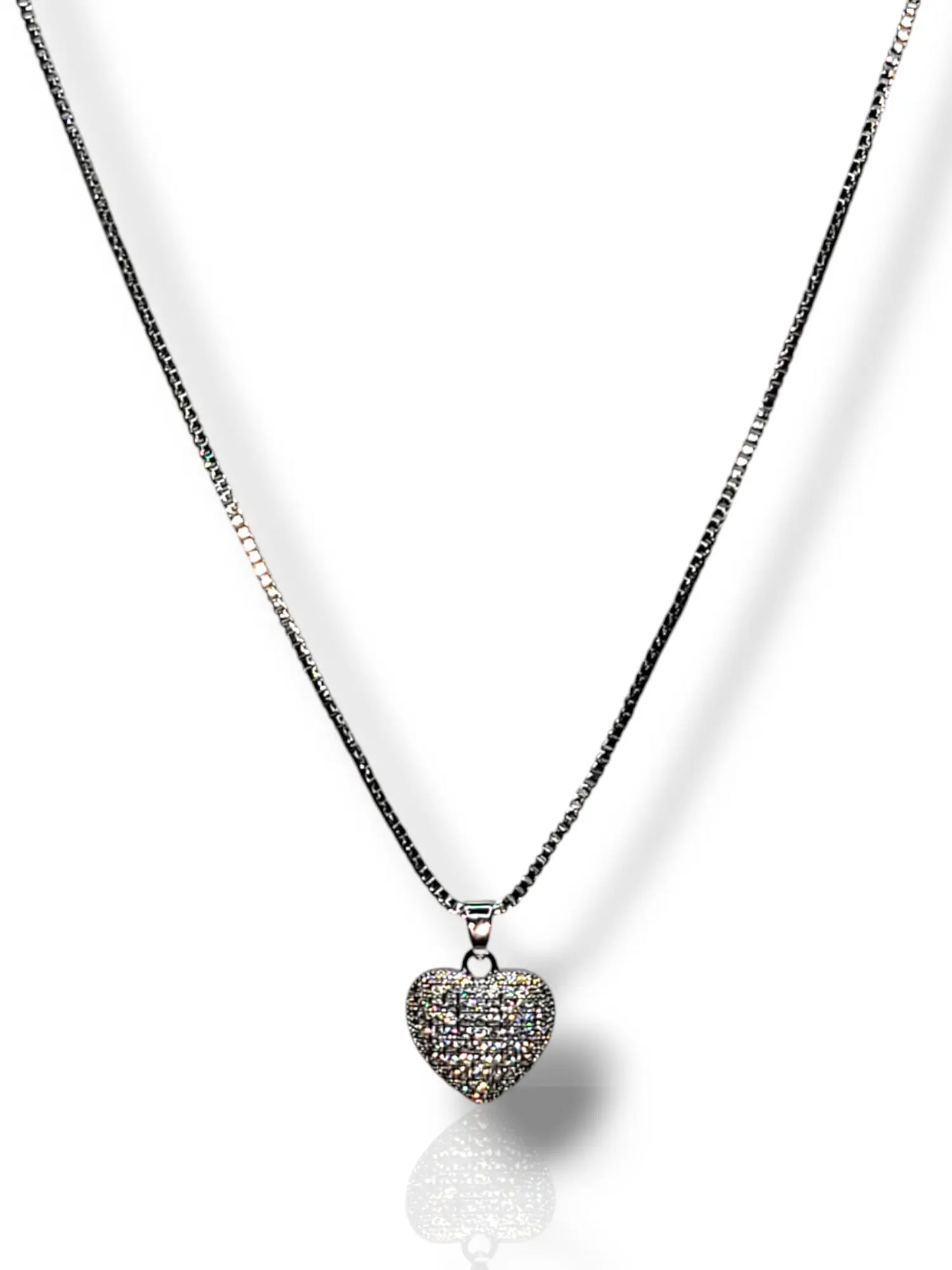 Elegant Silver Heart Pendant with Chain - Timeless Charm & Love