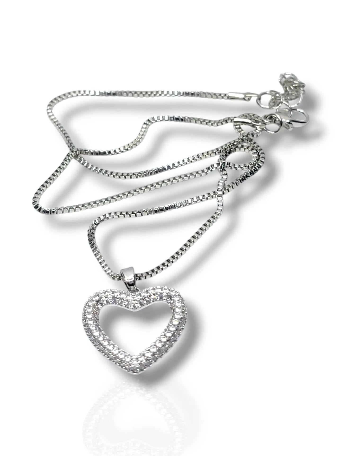 Silver Heart Pendant with Chain - Elegant & Light-Weight Love