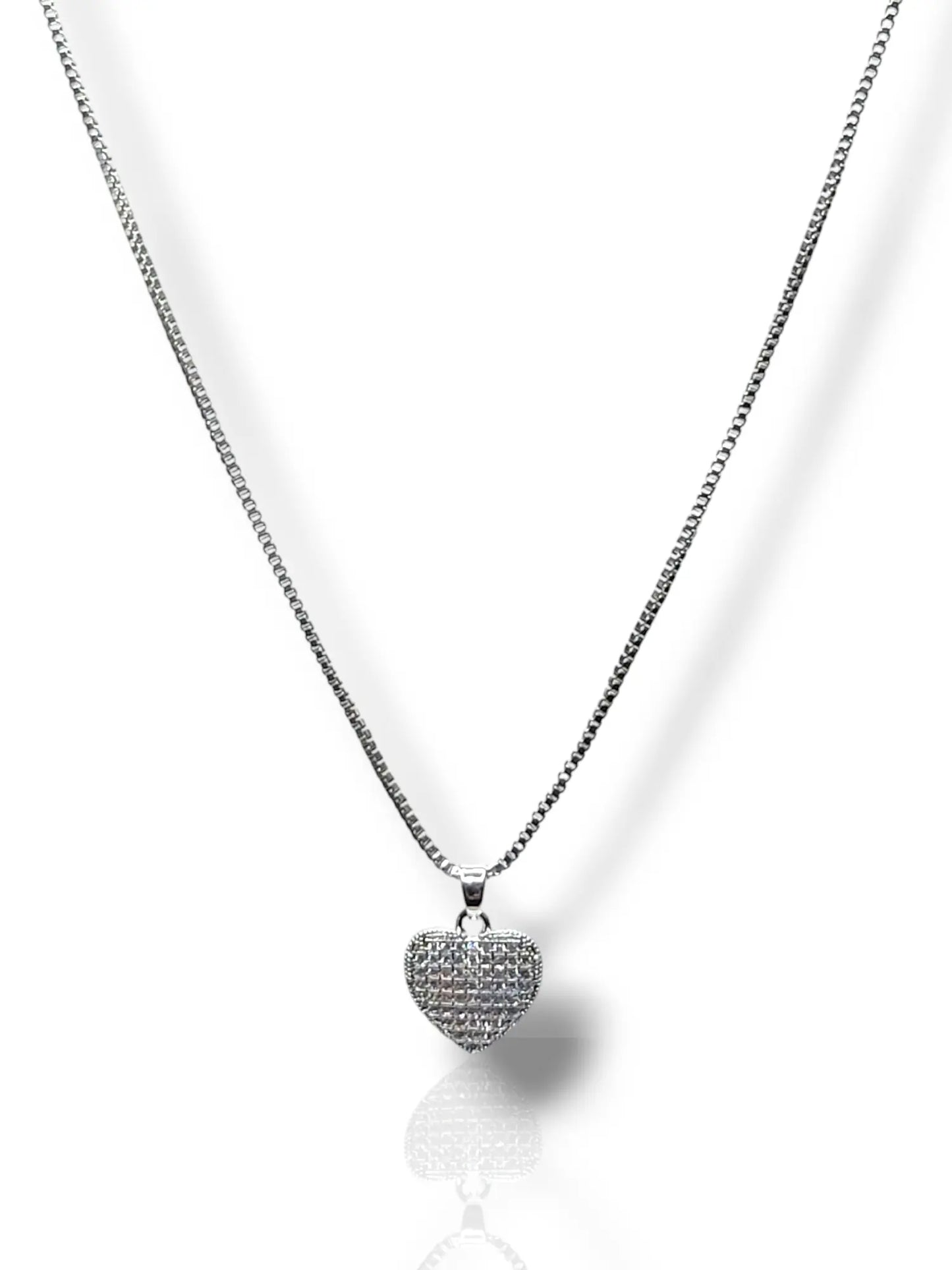 Elegant Silver Heart Pendant with Chain - Timeless Charm & Love