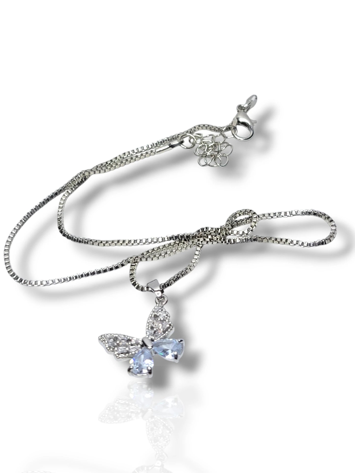 Crystal Butterfly Pendant with Chain - Sparkling Elegance & Transformation