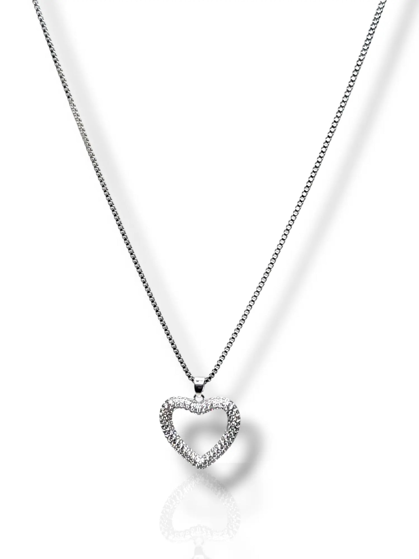 Silver Heart Pendant with Chain - Elegant & Light-Weight Love