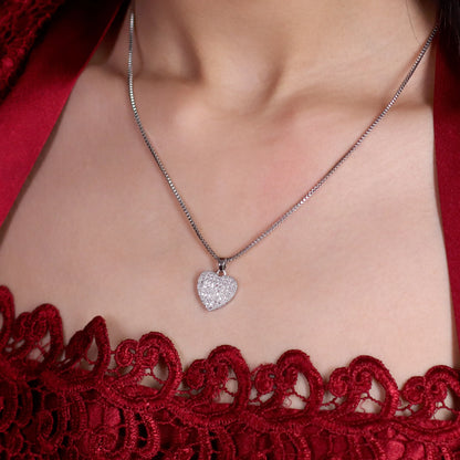 Elegant Silver Heart Pendant with Chain - Timeless Charm & Love