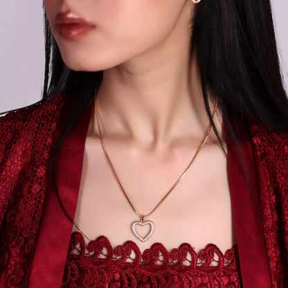 Gold Heart Pendant with Chain - Elegant & Timeless Love
