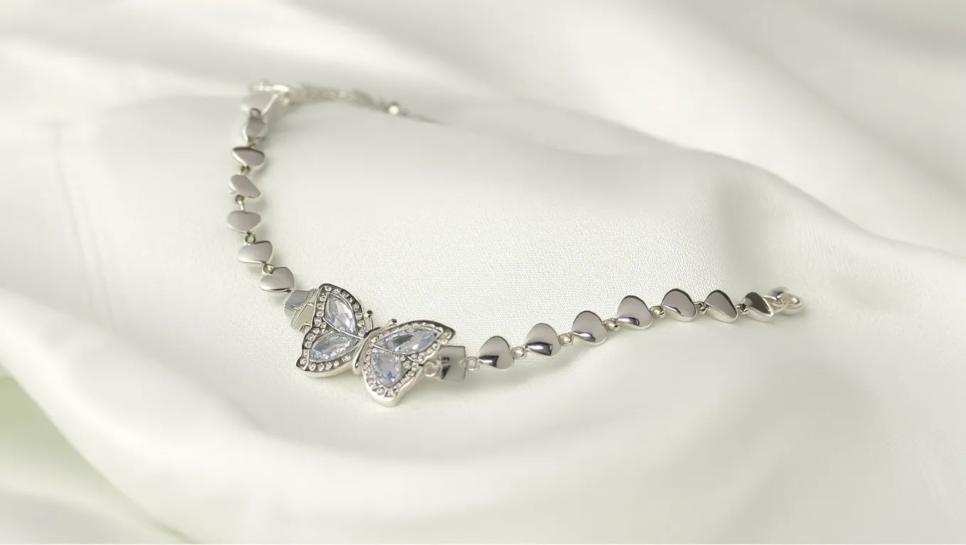Delicate Silver Butterfly Bracelet - Elegant & Timeless Charm