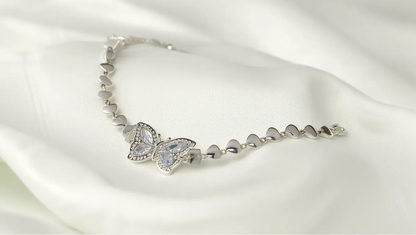 Delicate Silver Butterfly Bracelet - Elegant & Timeless Charm