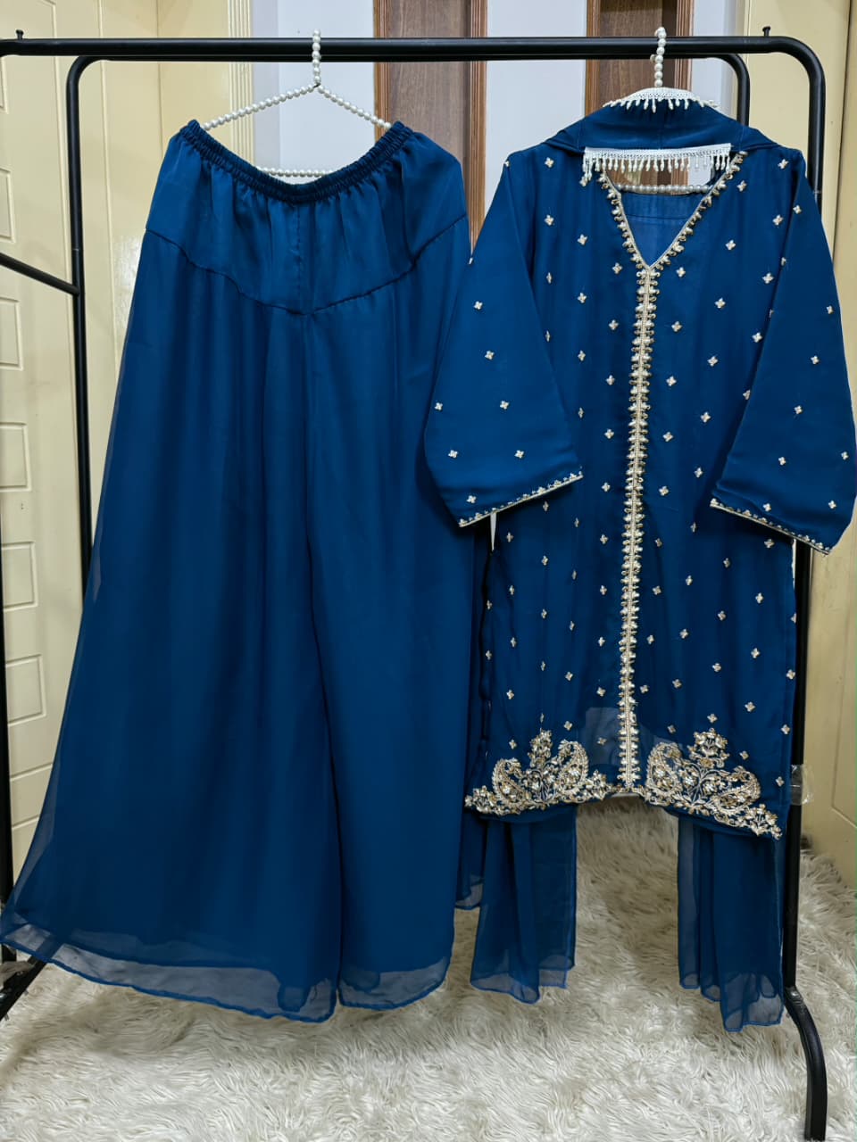 Embroidered Chiffon Dress