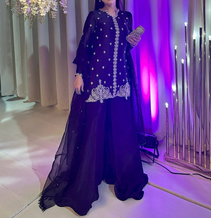 Embroidered Chiffon Dress