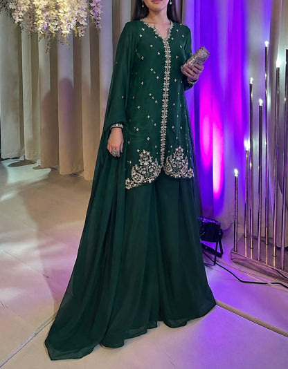 Embroidered Chiffon Dress