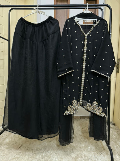 Embroidered Chiffon Dress