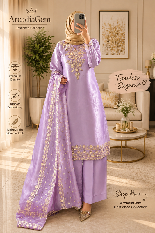 Heavy Sequins tilla Embroidery  Shesha Silk dress