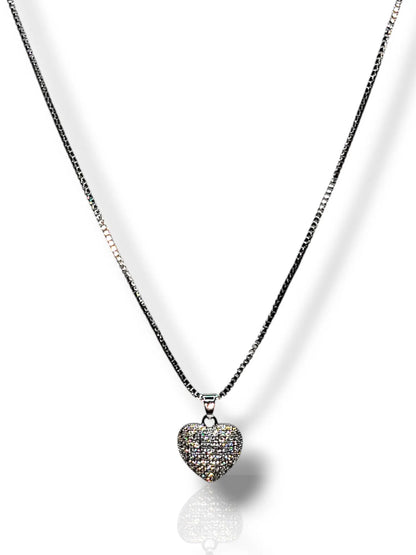 Elegant Silver Heart Pendant with Chain - Timeless Charm & Love