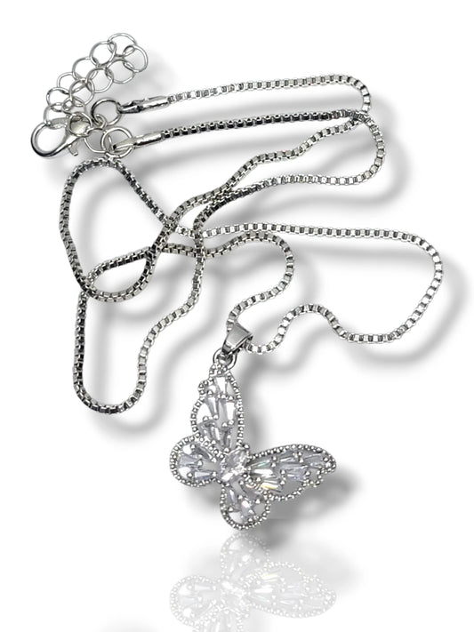 Graceful Butterfly Pendant with Chain - Symbol of Transformation & Freedom
