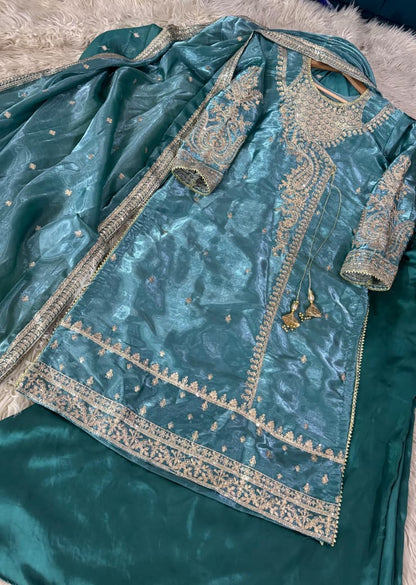 ✨ Elegant Heavy Sequins tilla Embroidery Dress ✨