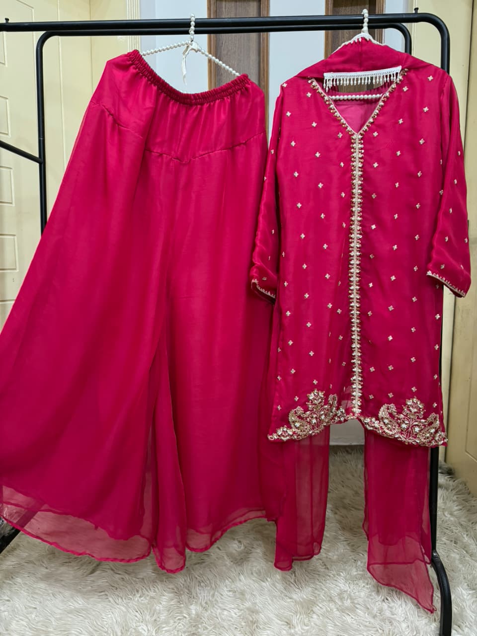 Embroidered Chiffon Dress