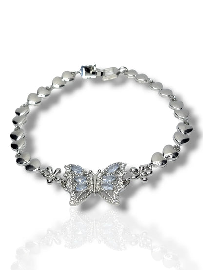 Delicate Silver Butterfly Bracelet - Elegant & Timeless Charm