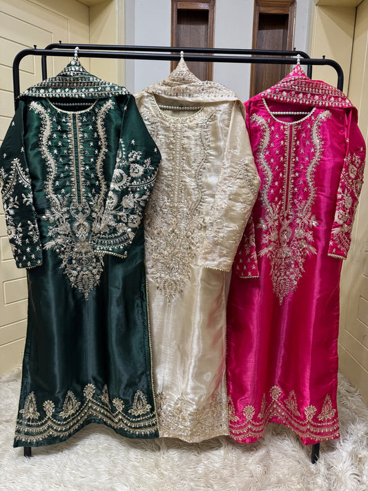 Heavy Sequins tilla thread Embroidery