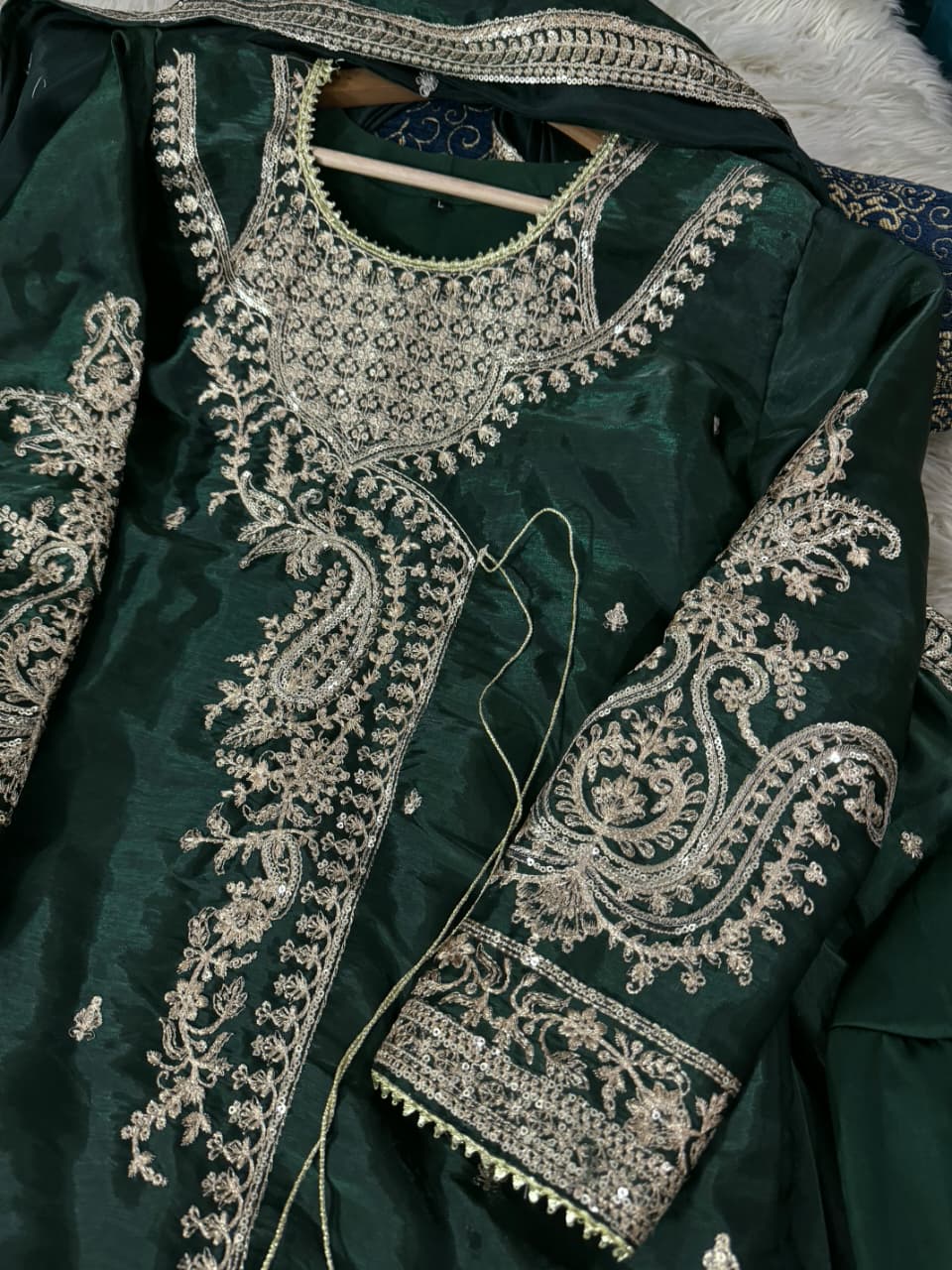 ✨ Elegant Heavy Sequins tilla Embroidery Dress ✨