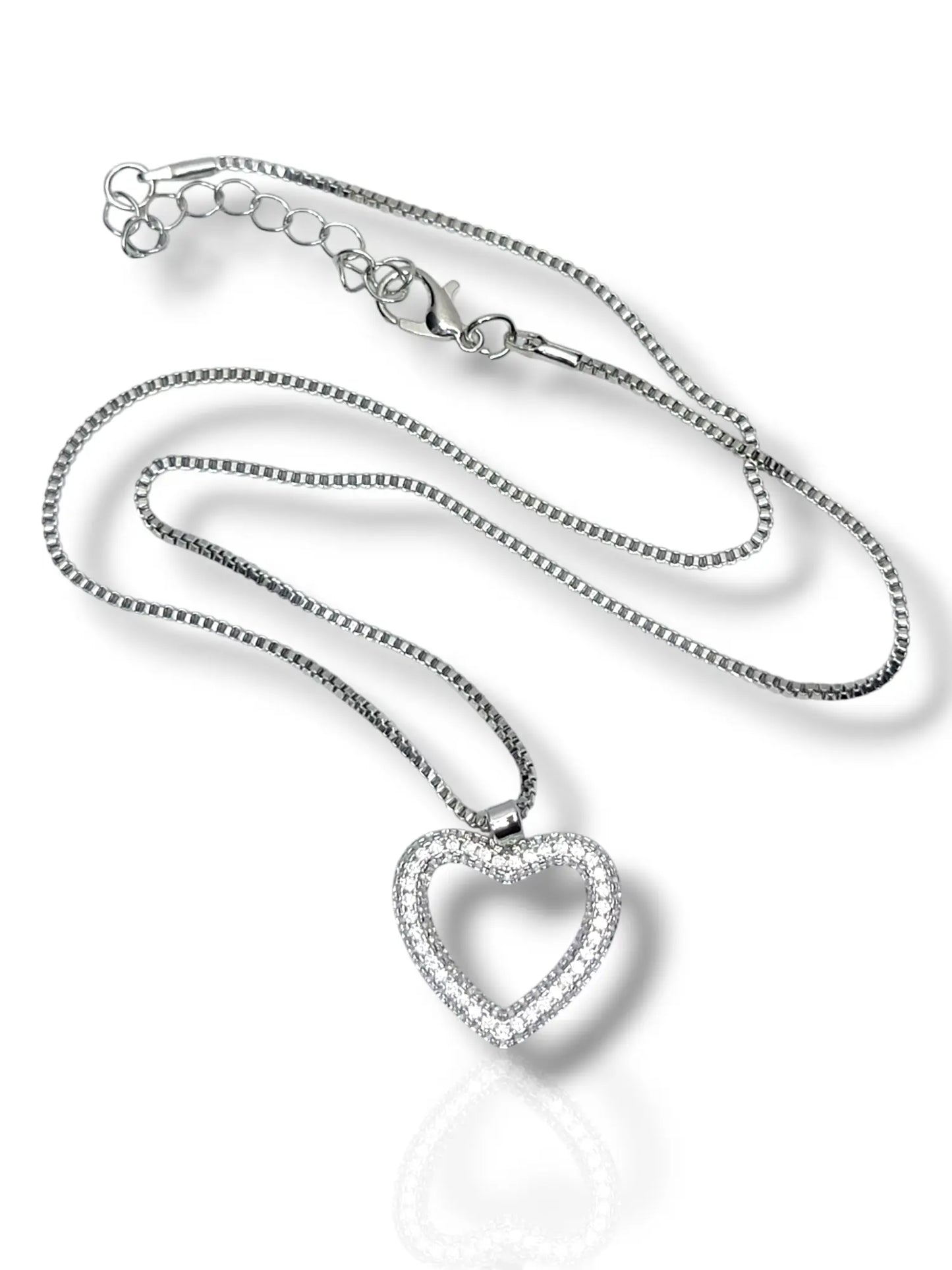 Silver Heart Pendant with Chain - Elegant & Light-Weight Love
