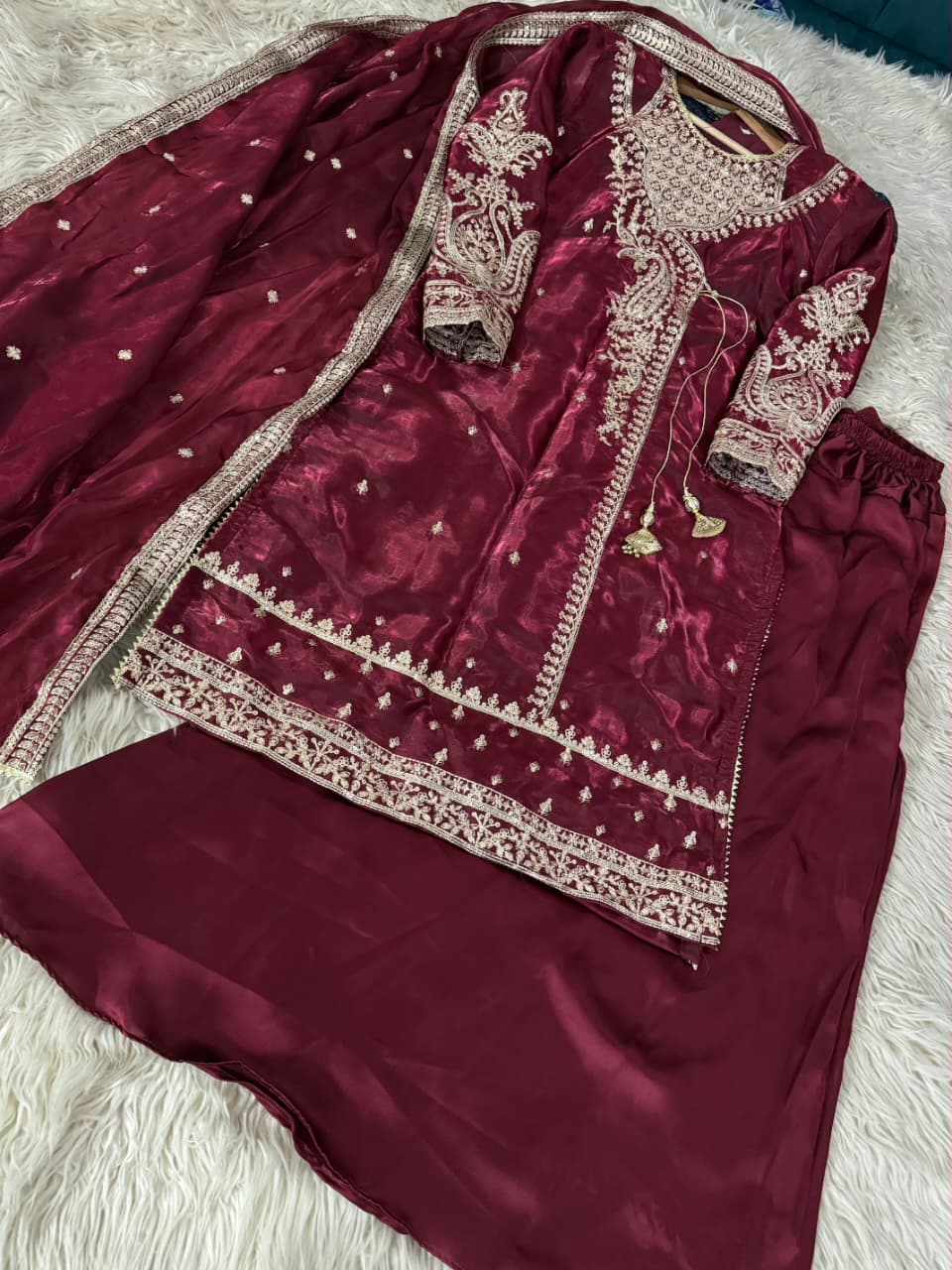 ✨ Elegant Heavy Sequins tilla Embroidery Dress ✨