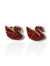 Charming Red Crystal Duck Earrings - Sparkling Elegance & Whimsy