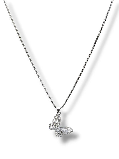 Graceful Butterfly Pendant with Chain - Symbol of Transformation & Freedom