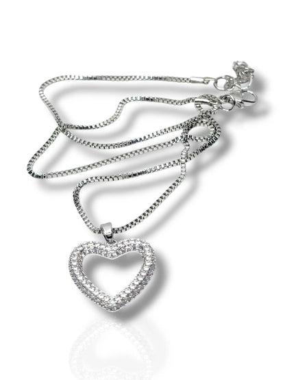 Silver Heart Pendant with Chain - Elegant & Light-Weight Love