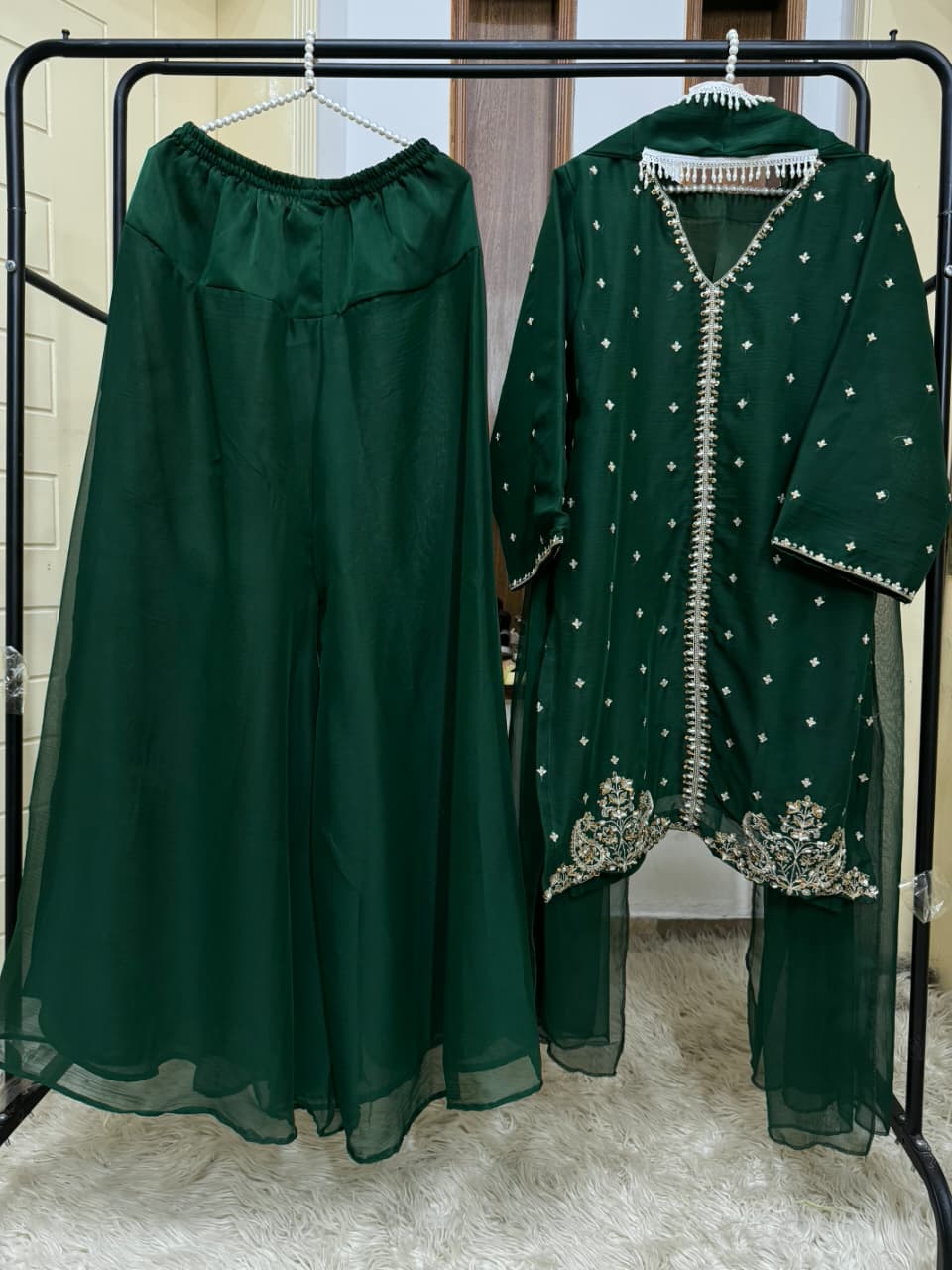 Embroidered Chiffon Dress
