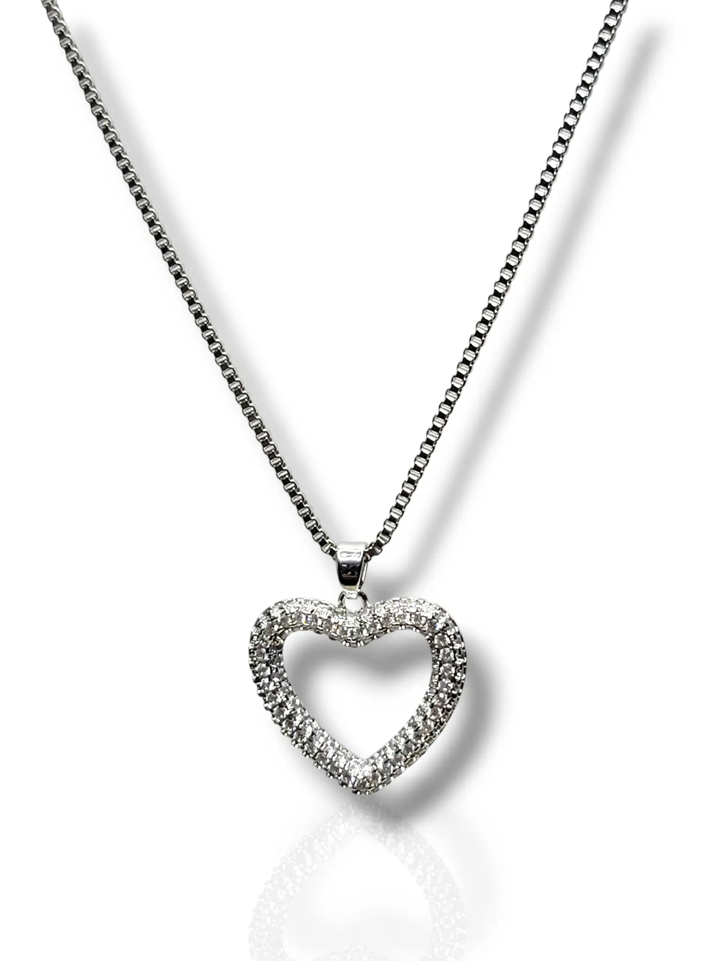 Silver Heart Pendant with Chain - Elegant & Light-Weight Love