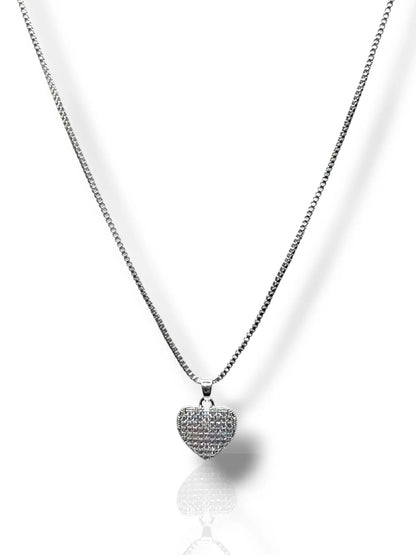 Elegant Silver Heart Pendant with Chain - Timeless Charm & Love