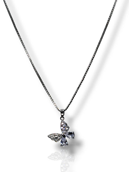 Crystal Butterfly Pendant with Chain - Sparkling Elegance & Transformation