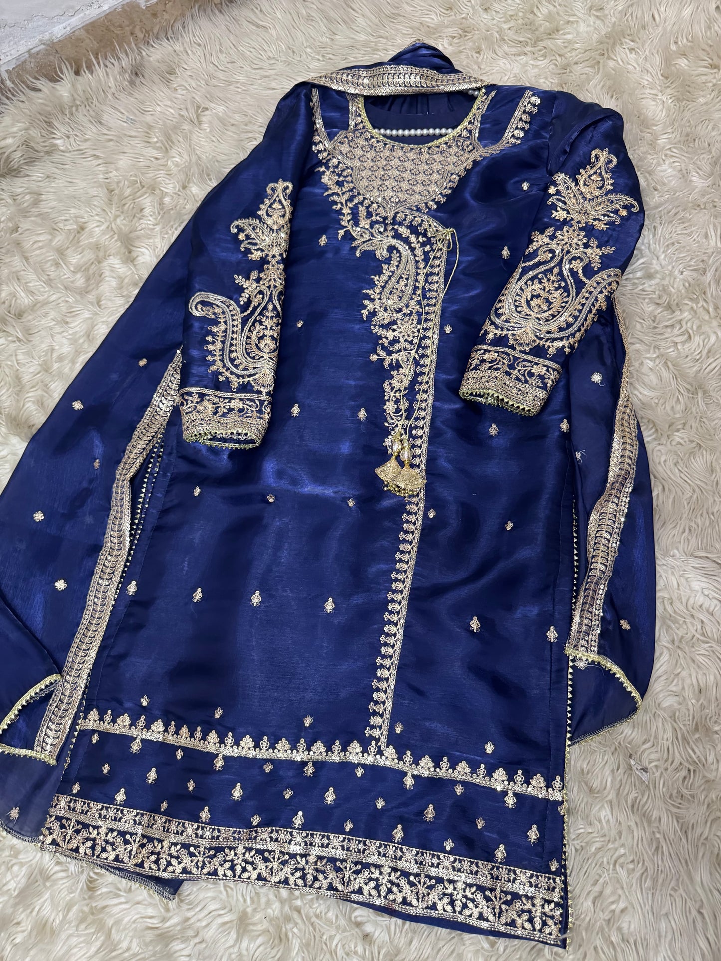 ✨ Elegant Heavy Sequins tilla Embroidery Dress ✨