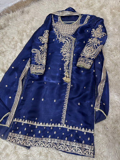 ✨ Elegant Heavy Sequins tilla Embroidery Dress ✨