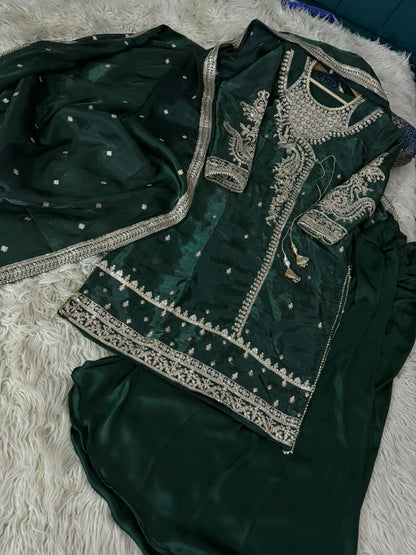✨ Elegant Heavy Sequins tilla Embroidery Dress ✨