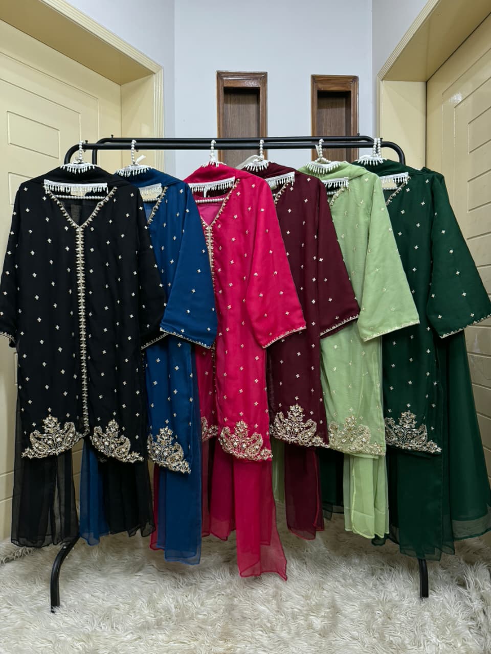 Embroidered Chiffon Dress