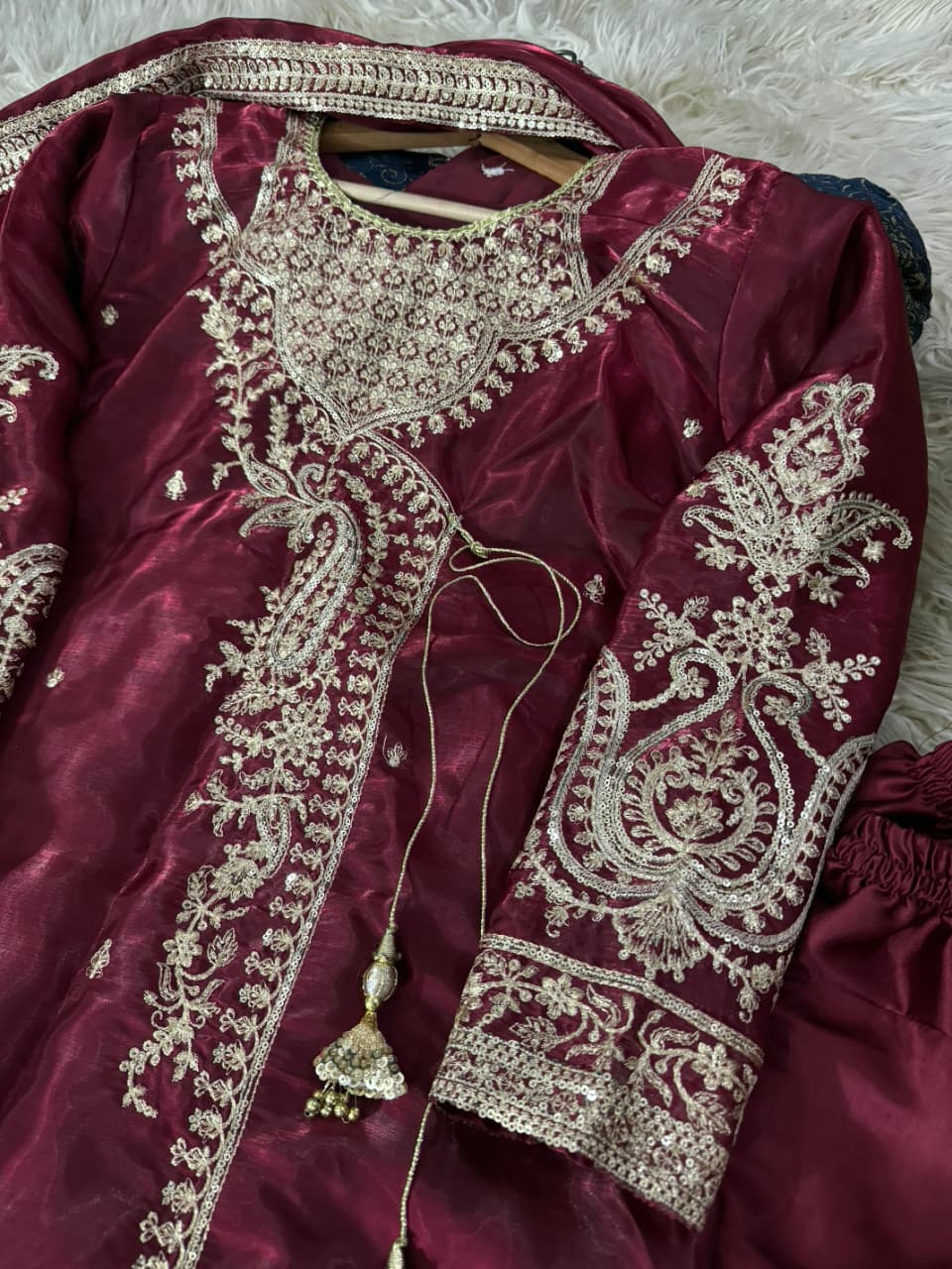 ✨ Elegant Heavy Sequins tilla Embroidery Dress ✨