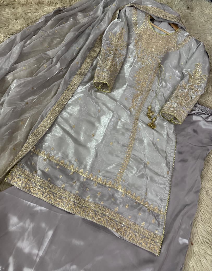 ✨ Elegant Heavy Sequins tilla Embroidery Dress ✨