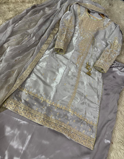 ✨ Elegant Heavy Sequins tilla Embroidery Dress ✨