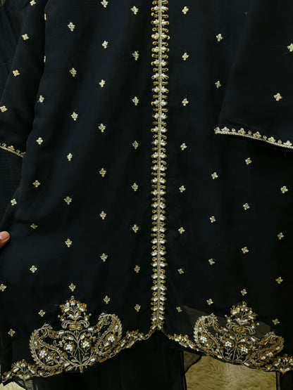 Embroidered Chiffon Dress