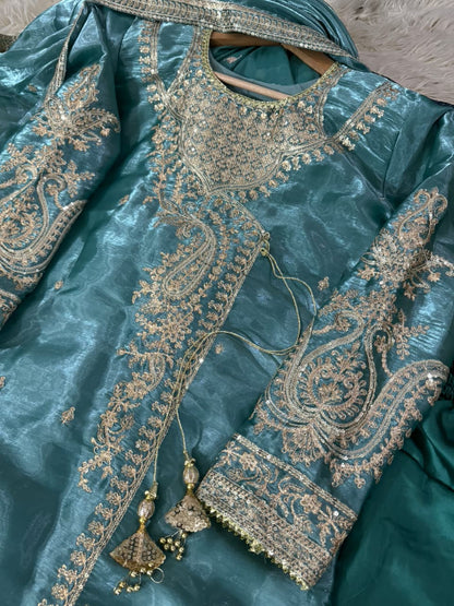 ✨ Elegant Heavy Sequins tilla Embroidery Dress ✨
