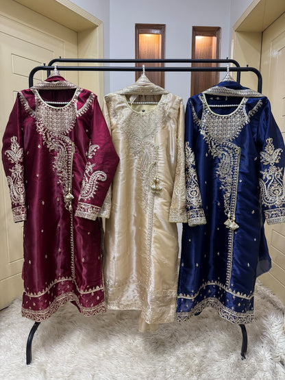 ✨ Elegant Heavy Sequins tilla Embroidery Dress ✨