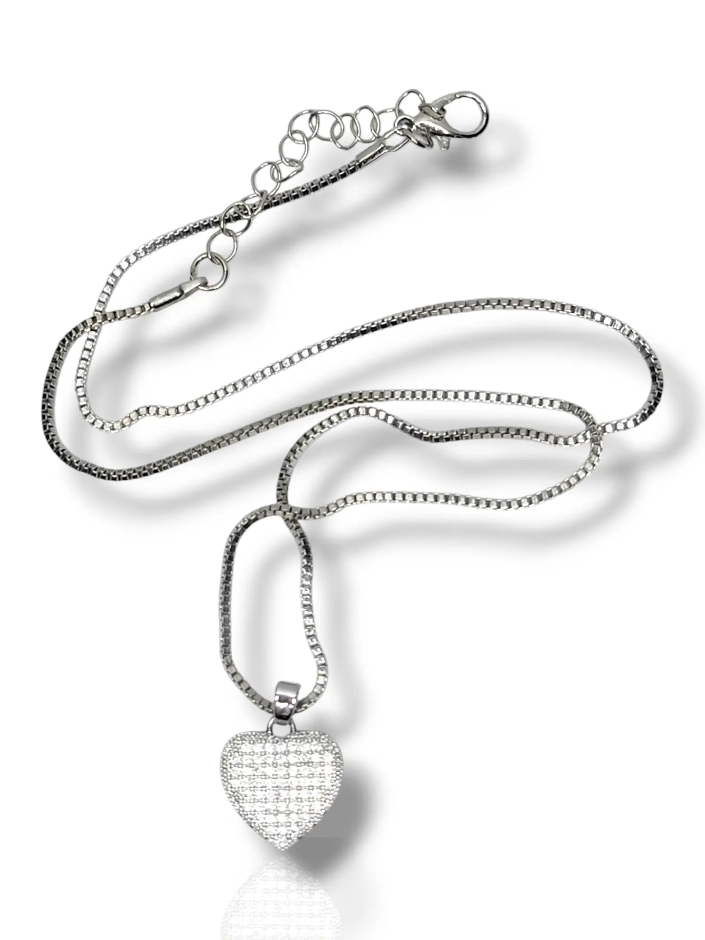 Elegant Silver Heart Pendant with Chain - Timeless Charm & Love